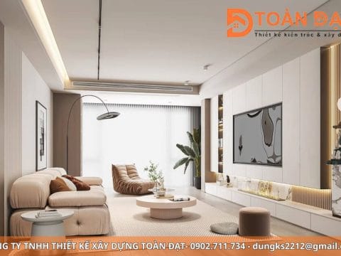 Xu hướng thiết kế phòng khách hiện đại 2025 tập trung vào sự tối giản, không gian mở, nội thất thông minh, vật liệu thân thiện môi trường